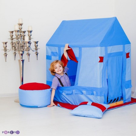 Текстильный домик-палатка с пуфиком для мальчика "Замок Бристоль", PAREMO